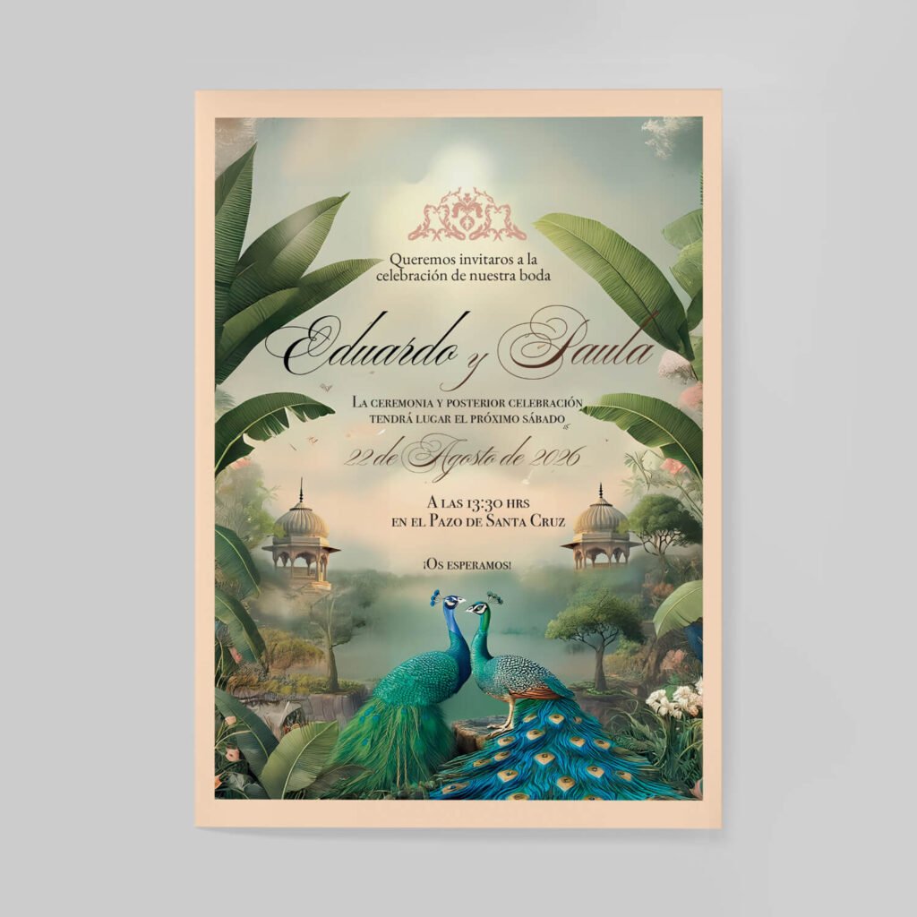 Invitaciones de boda personalizadas con diseño artesanal y acabados premium