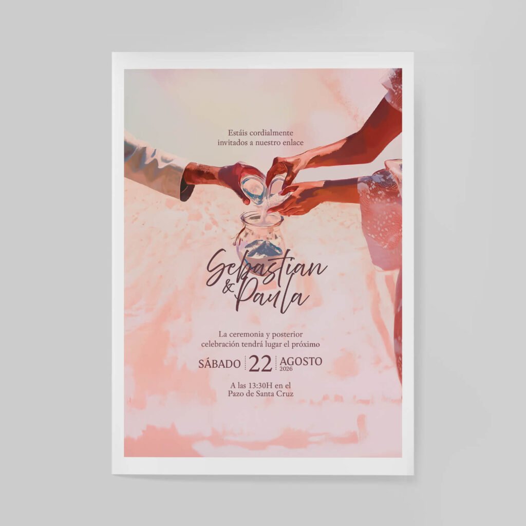 Invitaciones de boda personalizadas con diseño artesanal y acabados premium