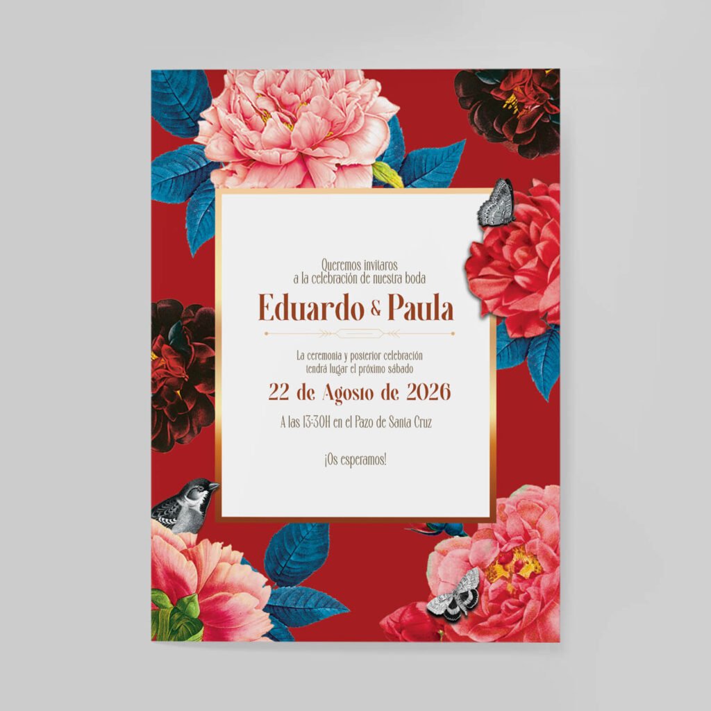 Invitaciones de boda personalizadas con diseño artesanal y acabados premium