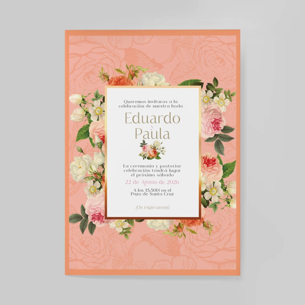 Invitaciones de boda personalizadas con diseño artesanal y acabados premium