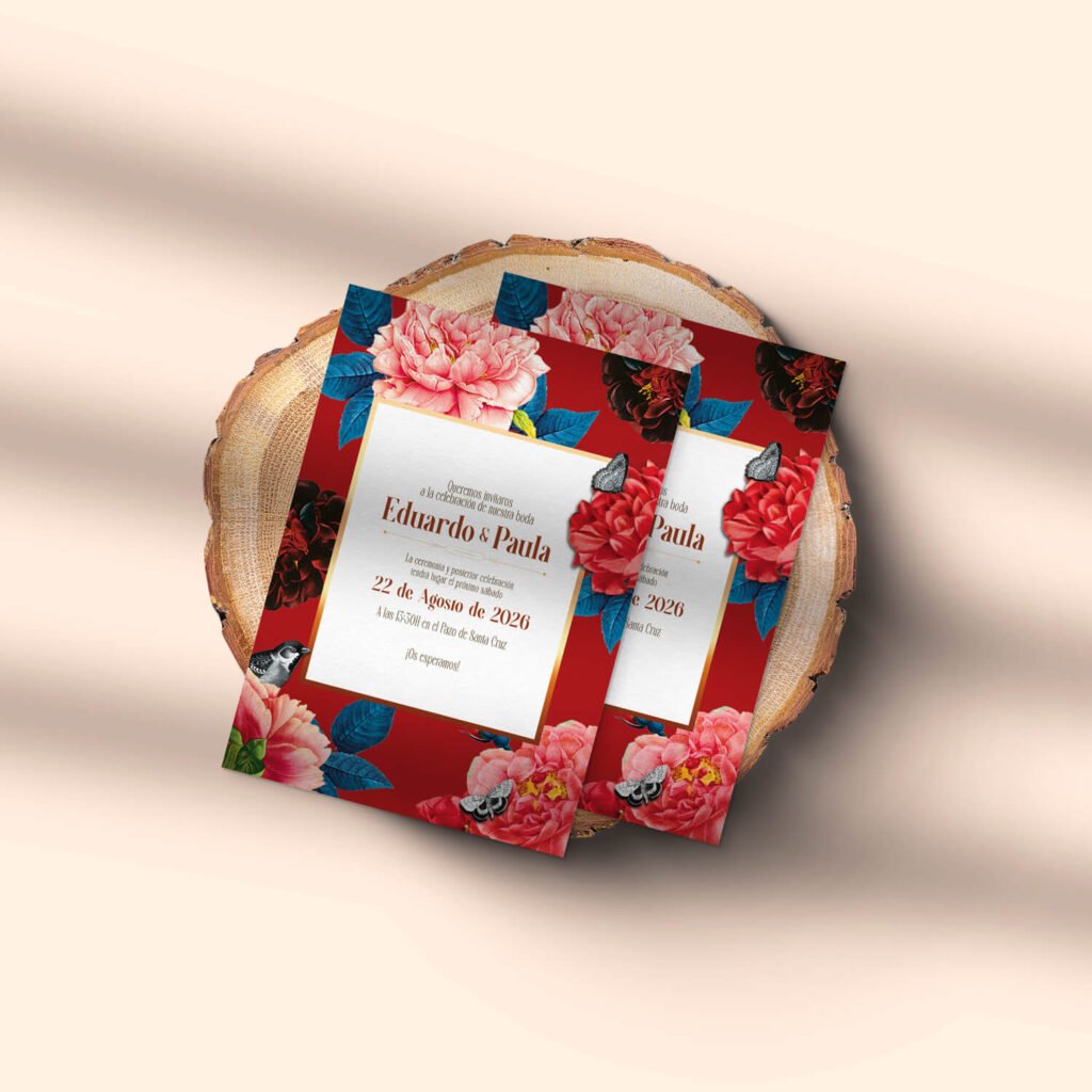 Invitaciones de boda personalizadas con diseño artesanal y acabados premium