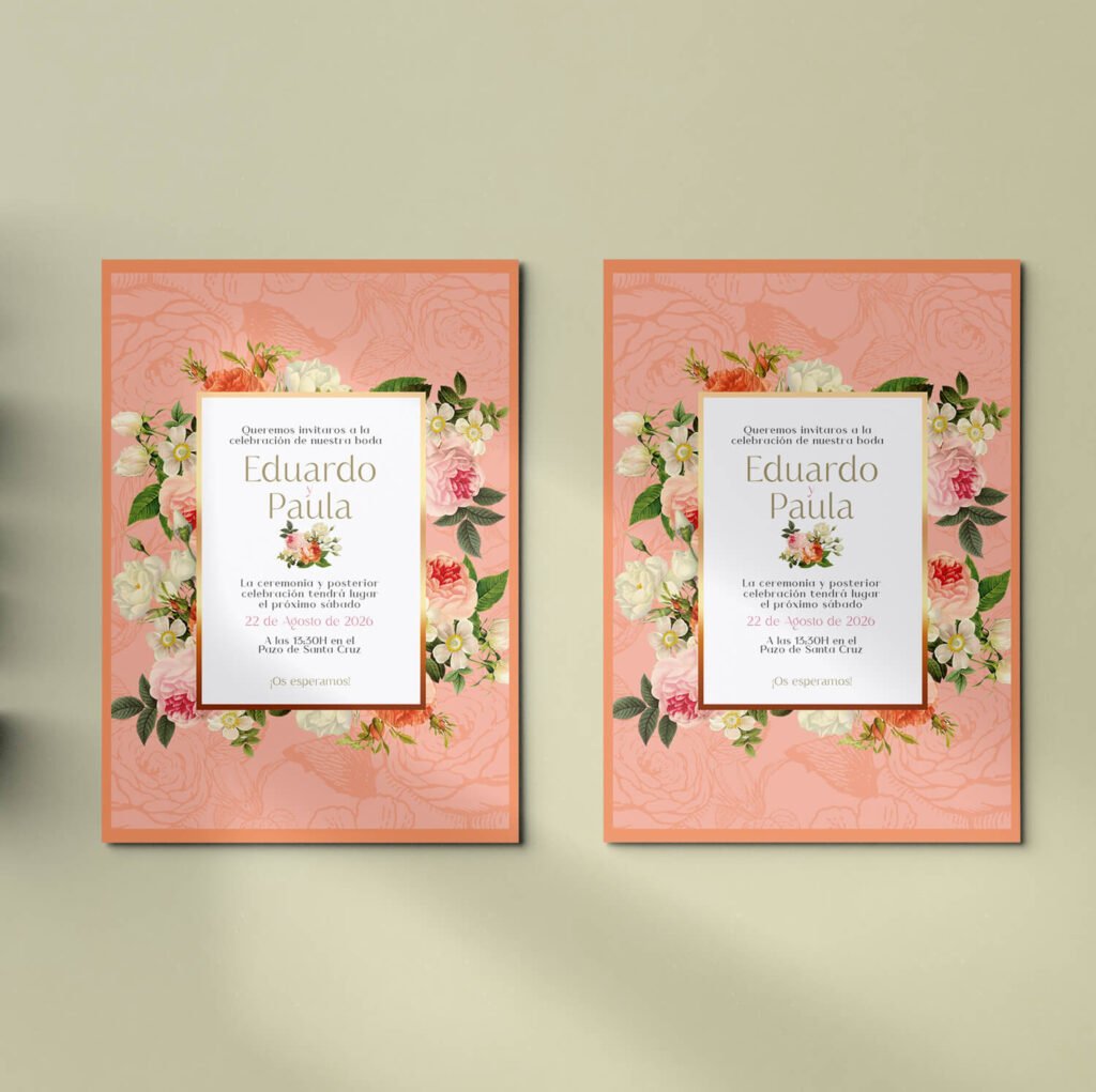 Invitaciones de boda personalizadas con diseño artesanal y acabados premium