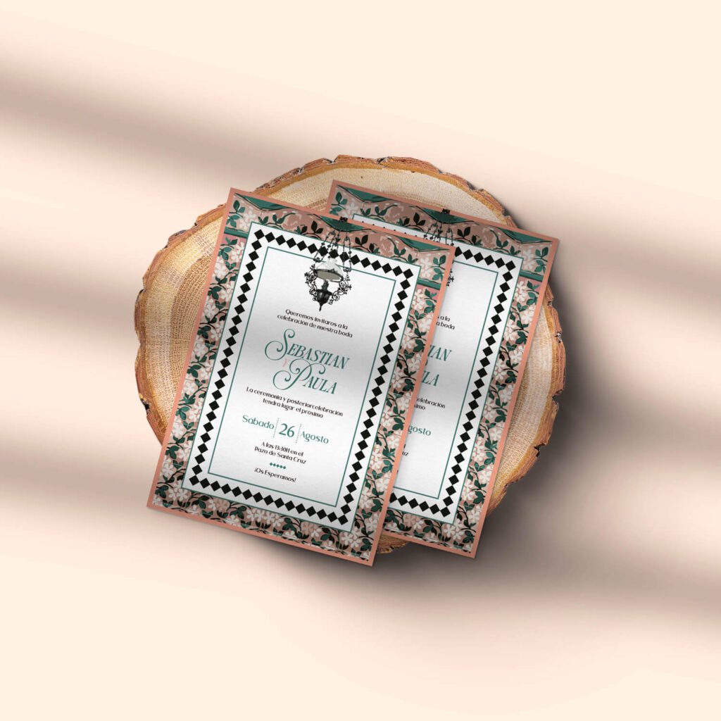 Invitaciones de boda personalizadas con diseño artesanal y acabados premium