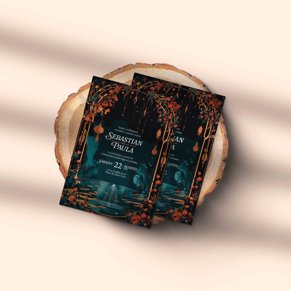Invitaciones de boda personalizadas con diseño artesanal y acabados premium