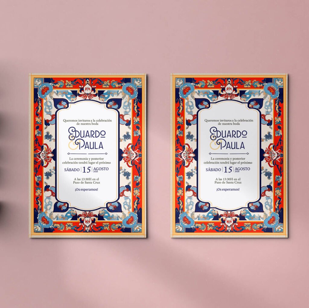 Invitaciones de boda personal y acabados premium