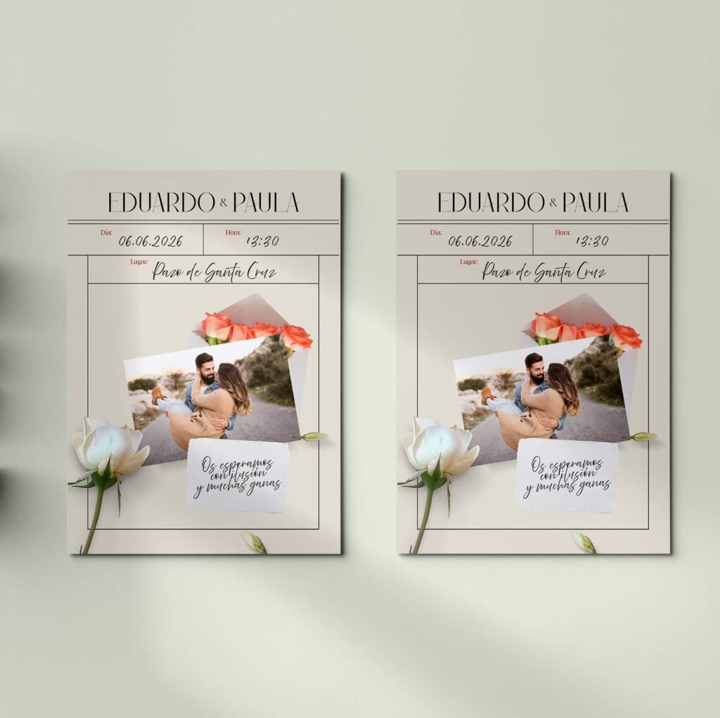 Invitaciones de boda personalizadas con diseño artesanal y acabados premium