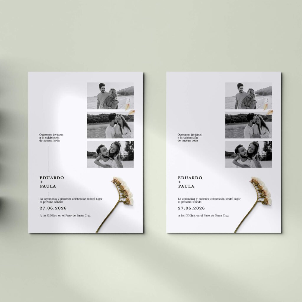 Invitaciones de boda personalizadas con diseño artesanal y acabados premium