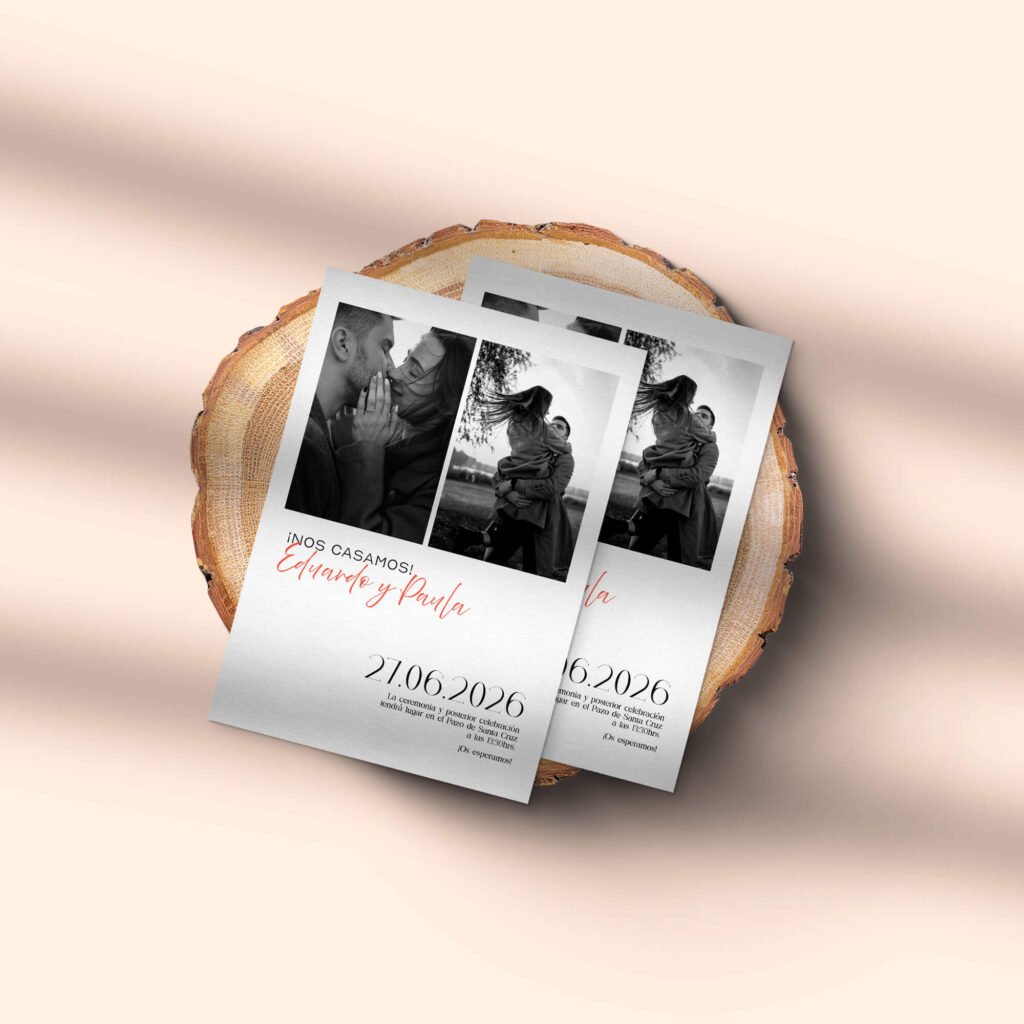Invitaciones de boda personalizadas con diseño artesanal y acabados premium
