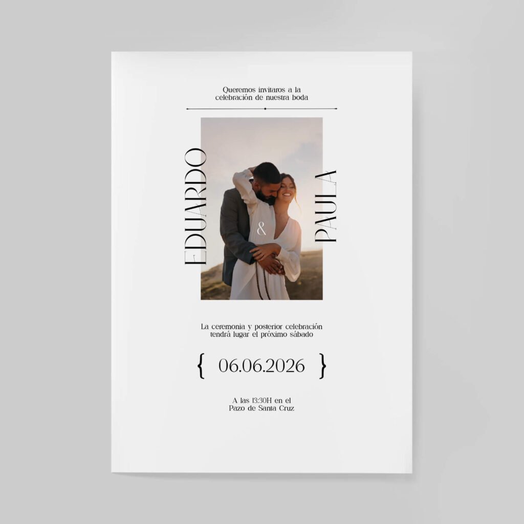 Invitaciones de boda personalizadas con diseño artesanal y acabados premium
