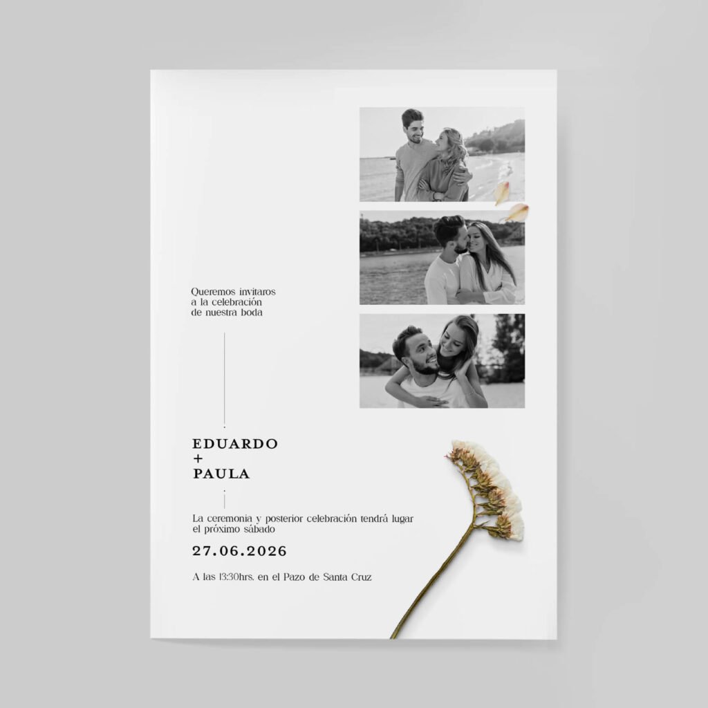 Invitaciones de boda personalizadas con diseño artesanal y acabados premium