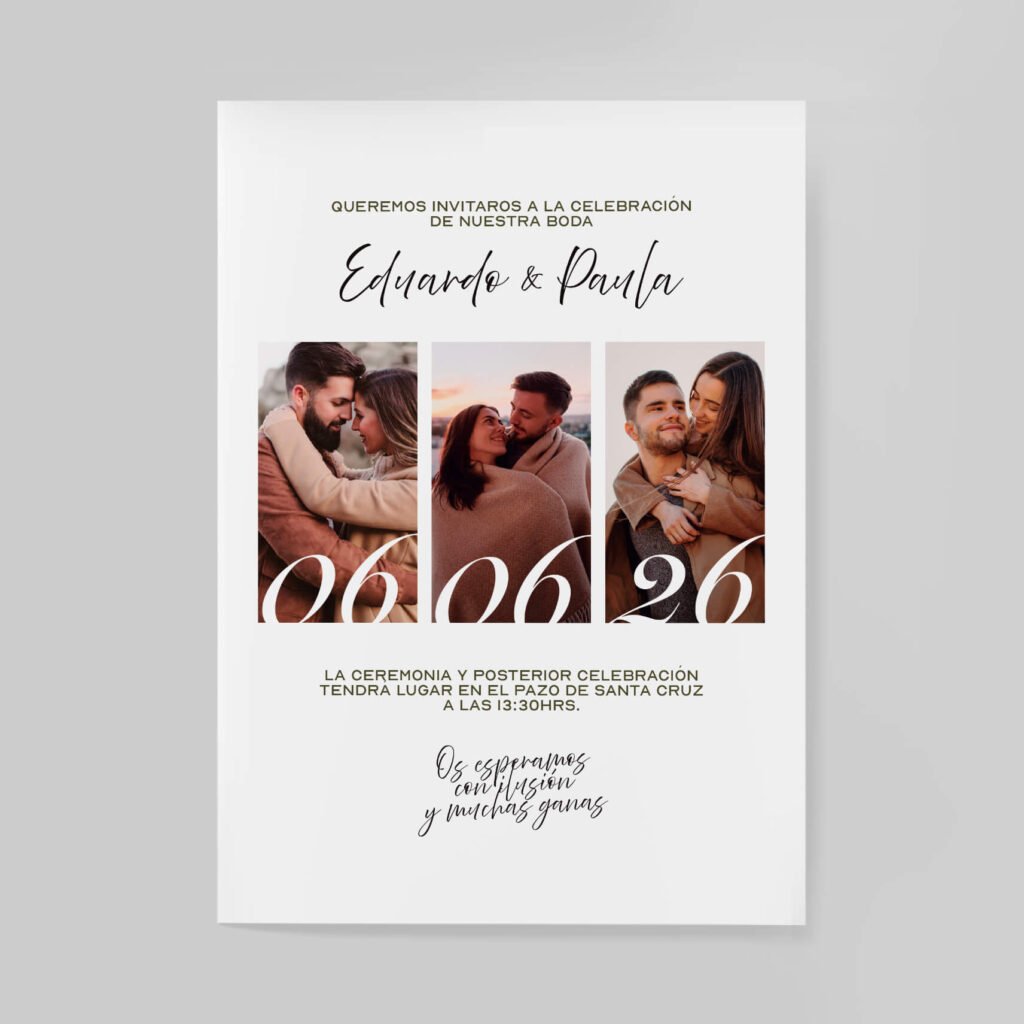 Invitaciones de boda personalizadas con diseño artesanal y acabados premium
